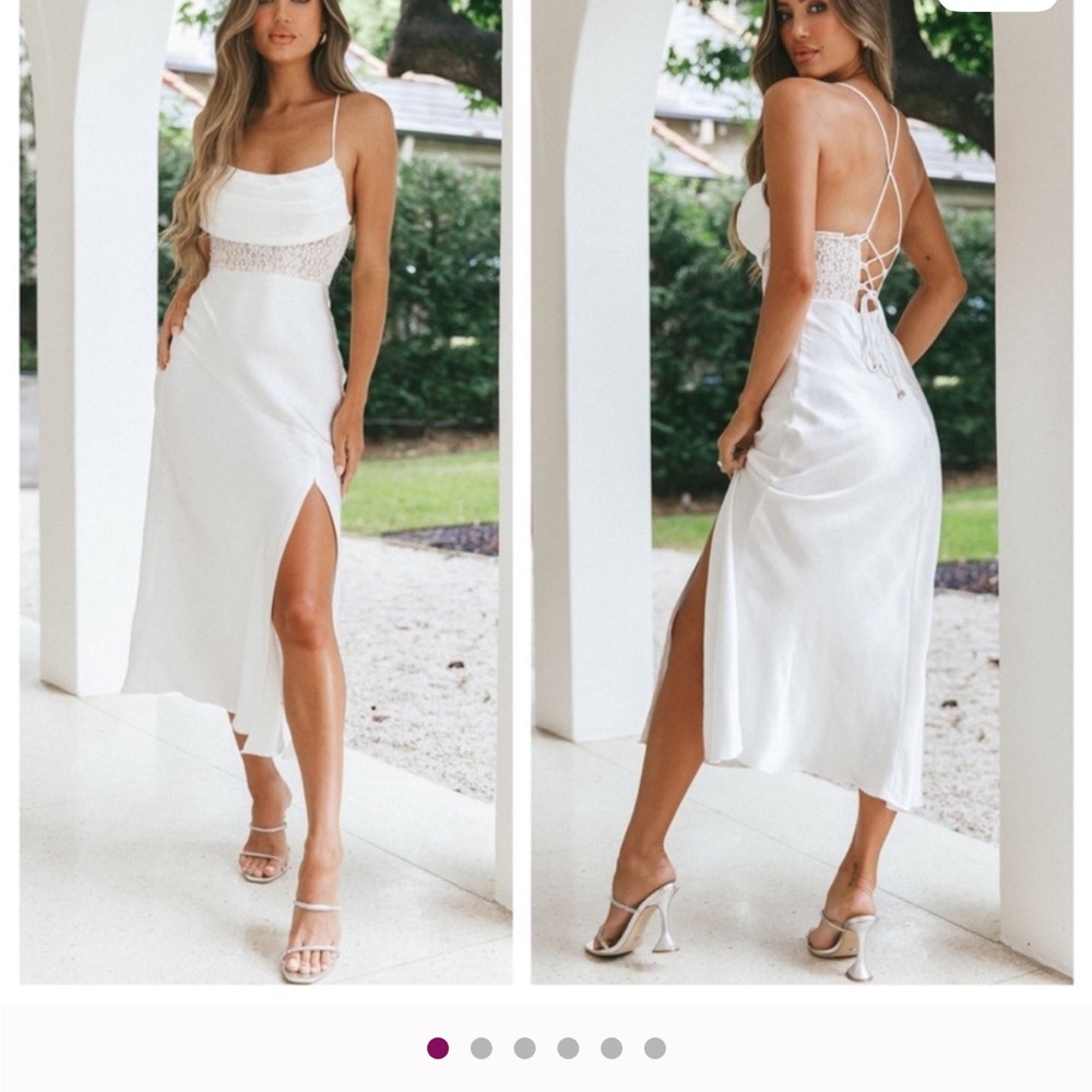 Selfie Leslie White Backless Dress